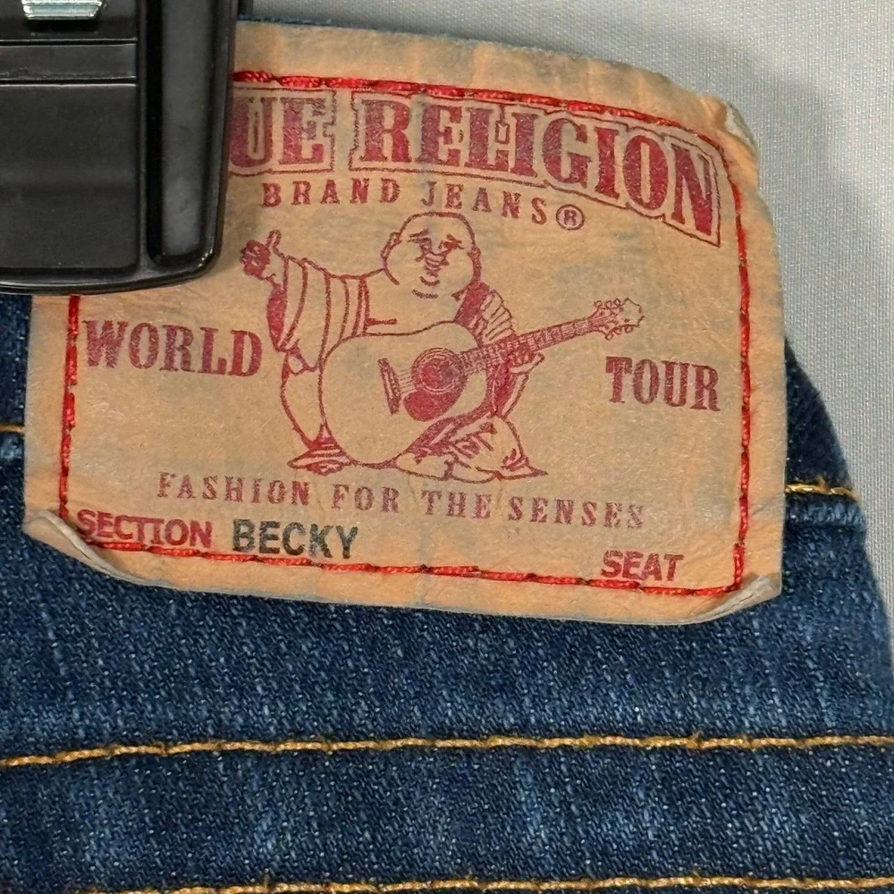 True Religion Becky Bootcut Jeans Blue Low Rise W26 L33 Made in USA WQ1564E67 - Picture 14 of 16